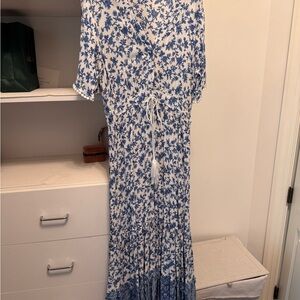 Amazon Blue and White Floral Maxi Dress